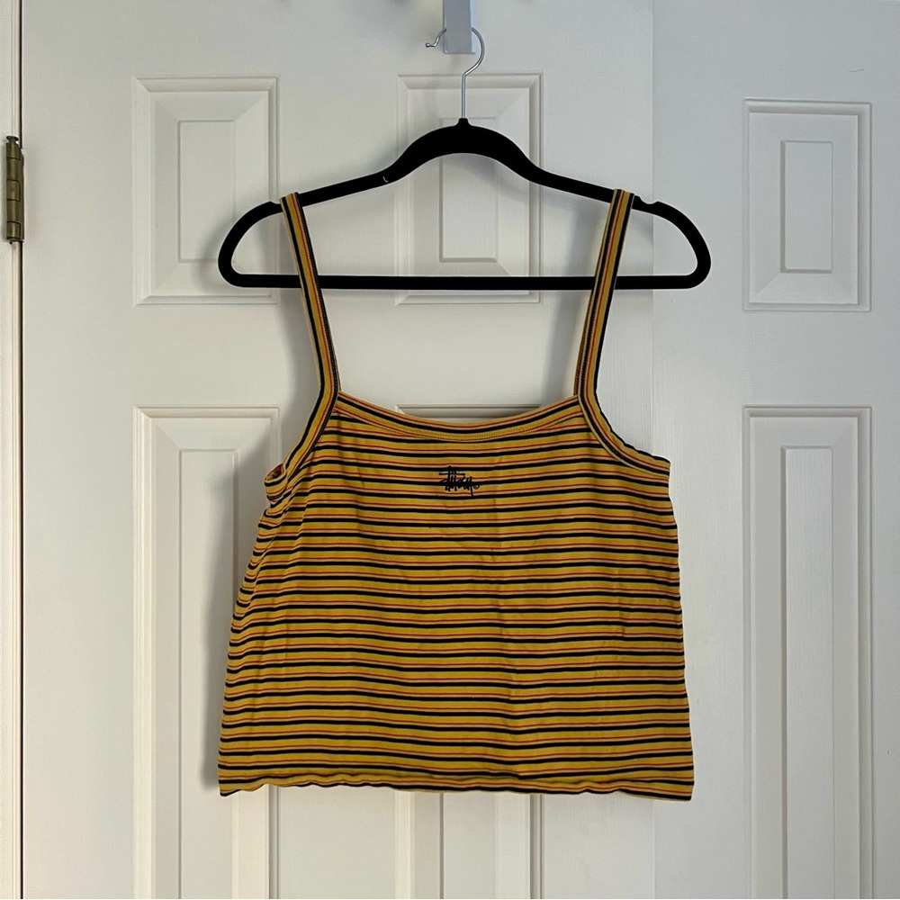 stussy cropped tank top size M